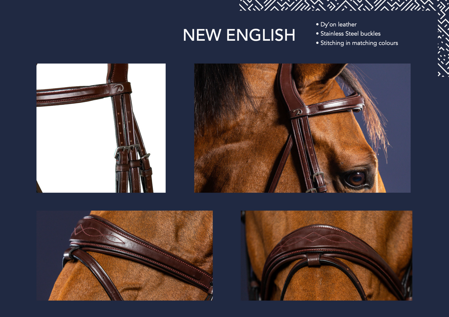 Anatomical Combined Noseband Bridle | Dy'on NEW ENGLISH Collection