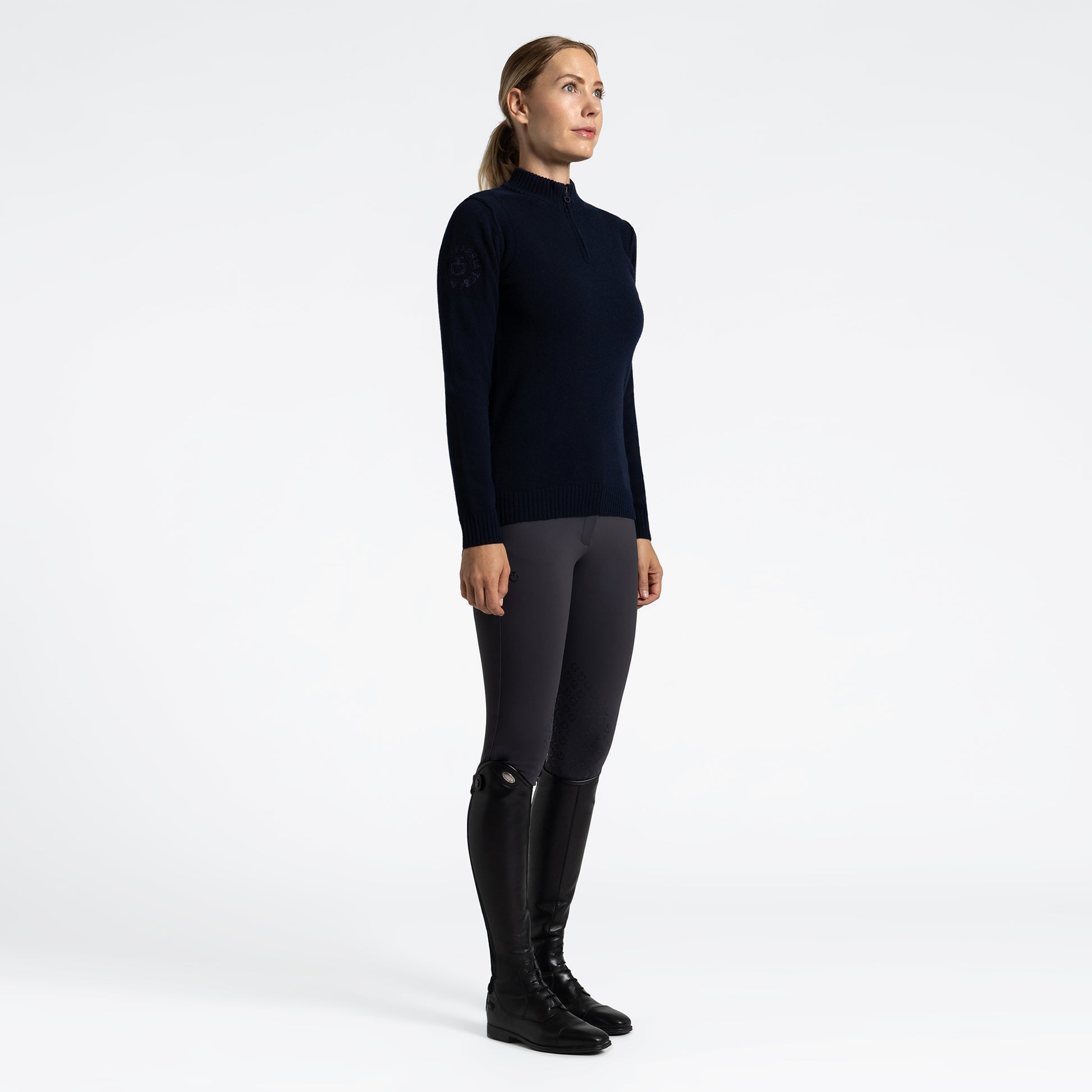 https://equitavisports.ca › products › pull-a-col-roule-zippe-pour-femme-en-laine-vierge-cavalleria-toscana-fw25