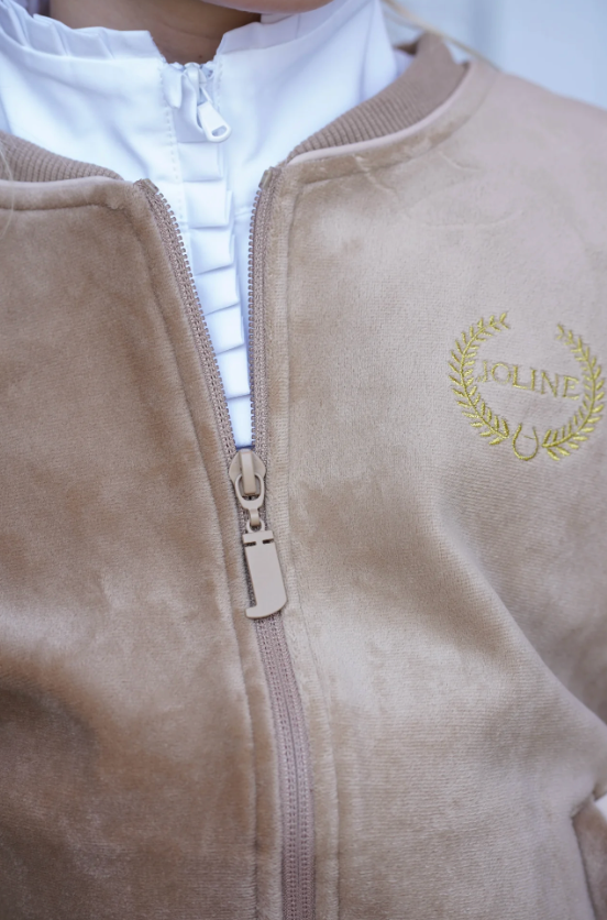 Beige velvet cardigan | Joline 