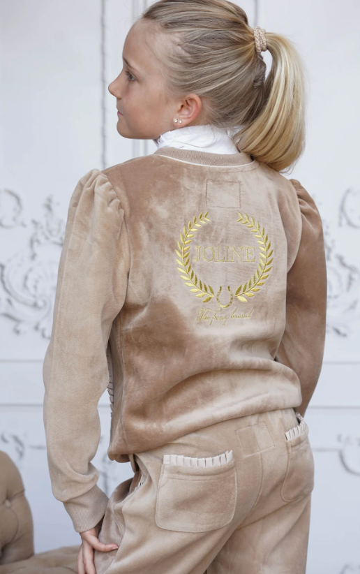 Beige velvet cardigan | Joline 