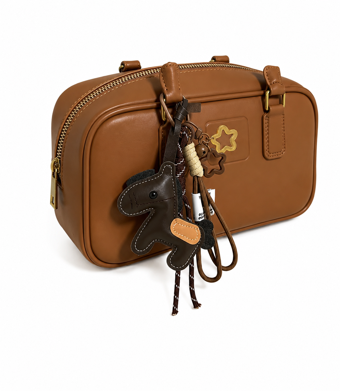 porte-clés poney en cuir brun | Equitavi